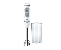 Braun MQ5000 MultiQuick 5 Soup, Mixeur Plongeant, 750 W, variateur 21 Vitesses, Bol Gradué 600 ml, Gris/Blanc