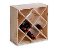 Zeller 13171 Casier à vin en bois naturel forme losange, 52 x 25 x 52 cm