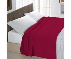 Italian Bed Linen Max Color Drap supÃ©rieur en Coleur Unie, 100Â % Coton, Bordeaux, Place et Demie