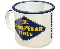Nostalgic-Art 43205 Goodyear Tasse en émail rétro Motif Goodyear Blanc