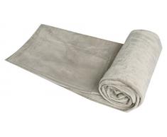 Plaid SUPERSOFT - Toucher velours - 100 % POLYESTER - OURSON - Gris U16 - 130 x 170