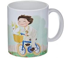 Mopec G912.3.5 Tasse en cÃ©ramique pour communion, enfant en vÃ©lo, avec boÃ®te cadeau, porcelaine