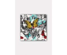 Bonamaison Horloge Murale en MDF, Multicolore, 30 x 30 cm