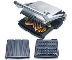 Solis Grill & More 7952 - Multi Grill - Plancha Ãlectrique - Assiettes Ã Gaufres et BBQ - RevÃªtement antiadhÃ©sif