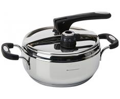 Lagostina Briosa Casserole à Pression avec ecodose, ø 22 cm 3.5 lt Acciaio E Nero