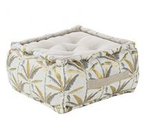 Deco&Co Décoration intérieure naturelle - DECOANDCO DD03897 Pouf, Rembourrage / 100% Coton, Imprime, Taille Unique