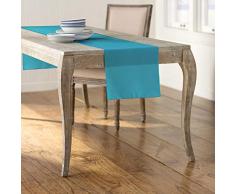 La Lin Popeline de Polyester Chemin de Table, Polyester, Turquoise Dark, 35.56 x 274.3 x 0.04 cm