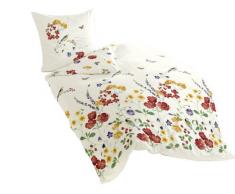 Bierbaum 6477_01 Dessin Parure de lit en Satin de Coton mako Multicolore 135 x 200 cm + 80 x 80 cm