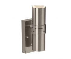 Brilliant AG G96254/82 Applique murale extÃ©rieure LED avec interrupteur, GU10, 3 W, Acier