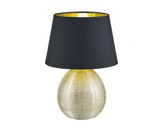 Reality, Lampe de table, Luxor 1xE27, max.60,0 W Tissu, Multicouleur, Corps: Céramique, or Ã:24,0cm, H:35,0cm IP20,Interrupteur de cordon