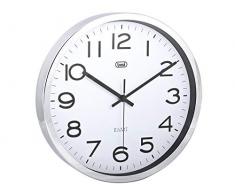Trevi Om 3318Â S Horloge Murale en Acier, diamÃ¨tre 30Â cm, argentÃ©