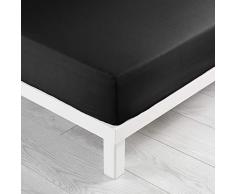 douceur dintérieur drap housse 2 personnes 160x200 cm lina charbon