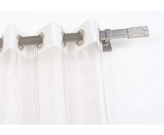 Tringle à Rideaux: 31 x 12 mm, L. 380 cm. sans Anneaux en Acier satiné â Complet