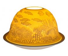 Him DL0071 Fond de la mer (Ocean Floor) -photophore en Porcelaine, Blanc Cassé, 12x12x8 cm