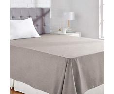 AmazonBasics 200- fils au pouce carré - Poly Coton, Drap plane, 180 x 260 + 10 cm - Gris
