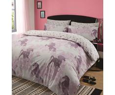 Dreamscene Enfants Unicorn Dreams Housse de Couette avec taie doreiller Parure de lit de Fille Mystique Rose, Unique