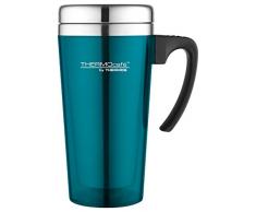 THERMOS ThermoCafÃ© Gobelet Isotherme en Plastique et Acier Inoxydable avec poignÃ©e Souple 420 ML, Plastique, Toucher Doux Lagoon, 420 ML