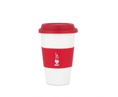 Bialetti Tasse mug en porcelaine avec couvercle 300 ml rouge