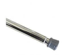GARDINIA Tringle Ã rideau, Fixation par pression, Barre extensible en mÃ©tal, Pose sans vis et sans perÃ§age, DiamÃ¨tre: 23/26 mm, Longueur: 125-220 cm, Effet nickel