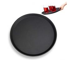 Relaxdays 10027282 Plateau de Restauration, Bar, Brasserie, Bistrot, CafÃ©, Restaurant, Service, Rond, Boissons, Ã 35 cm, Noir