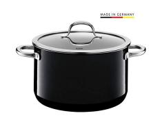 Silit 2102297154 Faitout Haut avec Couvercle, Ãmail, Noir, 24 cm