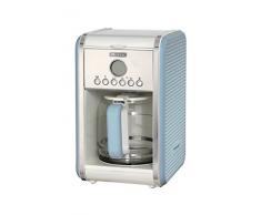 Ariete 1342 Percolateur, Carafe en Verre Trempé Jusquà 12 Tasses, Minuterie de Programmation 24 H, Ãcran Lcd, Mise Hors Tension Automatique, 2000 W, Bleu