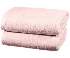 AmazonBasics Set de 2 serviettes serviettes de bain à séchage rapide - Rose poudré