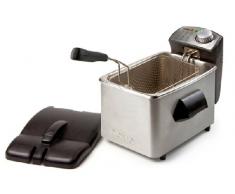Domo DO-458FR DO458FR FRITEUSE INOX 4L, 3000 W, Noir, Argent