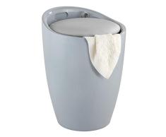 Wenko Coffre Ã Linge & Tabouret Candy Gris, Plastique, 38,5 x 38,5 x 53 cm
