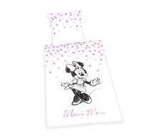 Herding DISNEY MINNIE MOUSE Parure de Lit, Réversible, Housse de Couette 135 x 200 cm, Taie dOreiller 80 x 80 cm, Coton/Renforcé