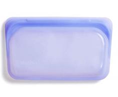 Stasher 916 Sac à goûter réutilisable en platine pour alimentation, protection des appareils électroniques, organisation, voyage, 11,45 cm x 19,05 cm, améthyste, silicone