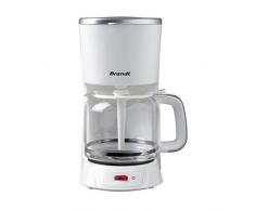 Brandt CAF1318S – Cafetière Filtre Électrique – Capacité 18 Tasses – Réservoir 1,8L – Verseuse en Verre — Fonction Maintien au Chaud 40 Minutes – Blanche