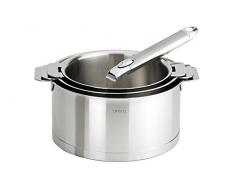 Cristel-S3CZL-SÃ©rie de 3 casseroles 16-18-20cm + 1 poignÃ©e ZENITH - Collection Strate