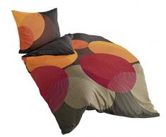 Bierbaum 6155_09 Draps de lit en Satin Maco Dessin 200 x 200 cm et 2 x 80 x 80 cm cacao