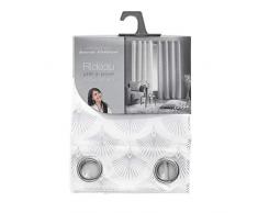 douceur dintérieur rideau a oeillets 140x260 cm polyester metallise goldy blanc/argent