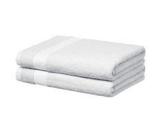 AmazonBasics Everyday Serviettes de toilette - 2 serviettes de bain, Blanc