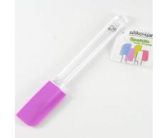 silikomart 70.052.48.0001 Manche en Plastique Transparente et Spatule en Silicone, Violet, 1 x 3 x 22,5 cm