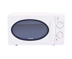 H.Koenig VIO6 Micro-ondes Compact 20L Blanc, Puissant 700W, Plateau tournant 24,5cm, Multifonction 5 niveaux de chauffe et fonction décongélation, Minuterie jusquà 30min, Rapide, Plan de travail