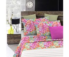 Italian Bed Linen Parure de lit âFantasyâ, fabriquée en Italie, Microfibre, Spring, 2 Places