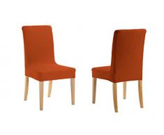 Martina Home Emilia Pack de Pochettes pour Chaise avec Dossier, Tissu 24x30x6 cm Orange