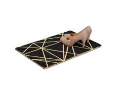 Relaxdays FuÃmatte Muster aus Kokos, rutschfest Paillasson motifs en fibres de coco, PVC, Noir, 80 x 150 cm