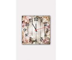 Bonamaison Horloge Murale en MDF, Multicolore, 30 x 30 cm