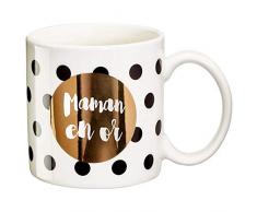 Draeger - Mug Original - Tasse Ã ThÃ© Ã Offrir en Cadeau Ã Vos Proches - Tasse Ã CafÃ© en Porcelaine Fine - 350 ML 8 cm de diamÃ¨tre x 8,5 cm de Hauteur (Maman en Or)