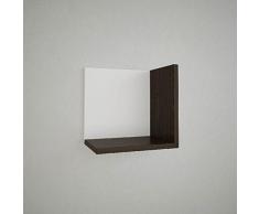 Homemania Ãtagère pour Maison, Chambre, Bureau, Salon, Studio 30 x 30 x 22 cm Bianco (Bianco/Wenge)