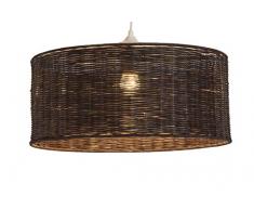 Luminaire Tambour 38, suspension, rotin, 60 W, marron, Ã¸ 38 x H 16 cm