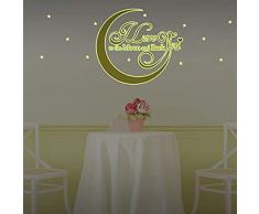 WALPLUS Sticker Mural Citation wsg6028Â Love You DorÃ© Lune Sticker Mural, Jaune