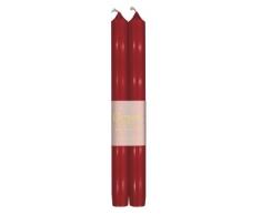Caspari Lot de 2 Bougies Non parfumÃ©es Rouge 25 cm