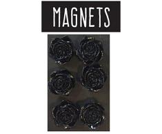 Emotion 104917 Magnet Rose/6, Plastique, Noir, 2 x 2 x 0,5 cm