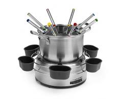 Princess Kit Appareil Ã Fondue Familial 1,2 L-Habillage Acier Inoxydable, Argent