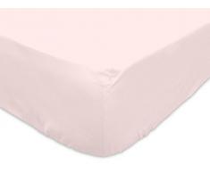 Soleil dOcre Drap Housse Jersey de Coton 140x190 cm Rose, 140 x 190 cm